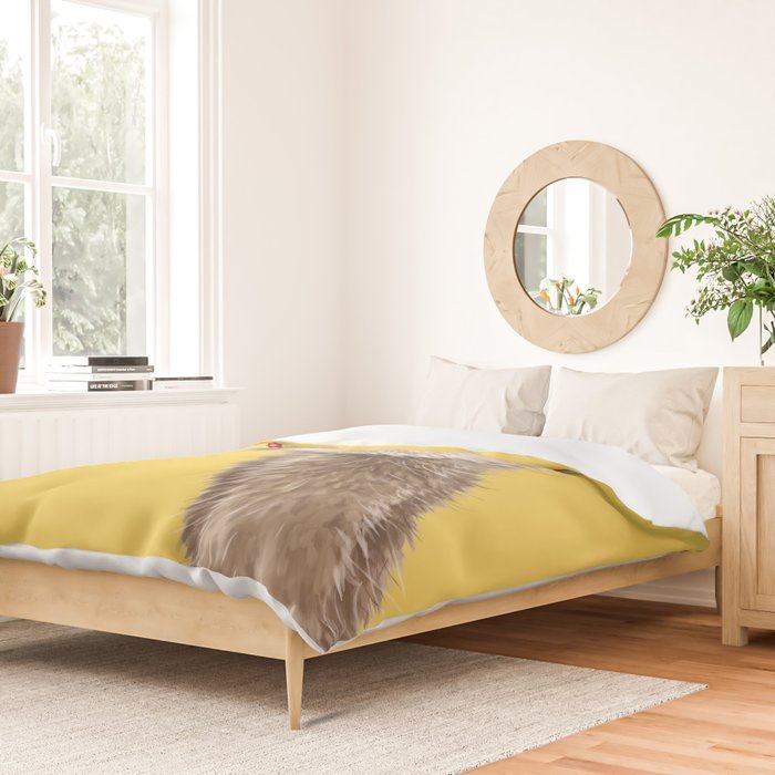 Fashion Hipster Ostrich in Yellow Duvet Cover Gallery Image 2