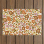Retro garden pattern Outdoor Rug Gallery Image 1