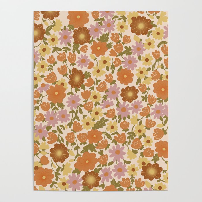 Retro garden pattern Poster Gallery Image 4