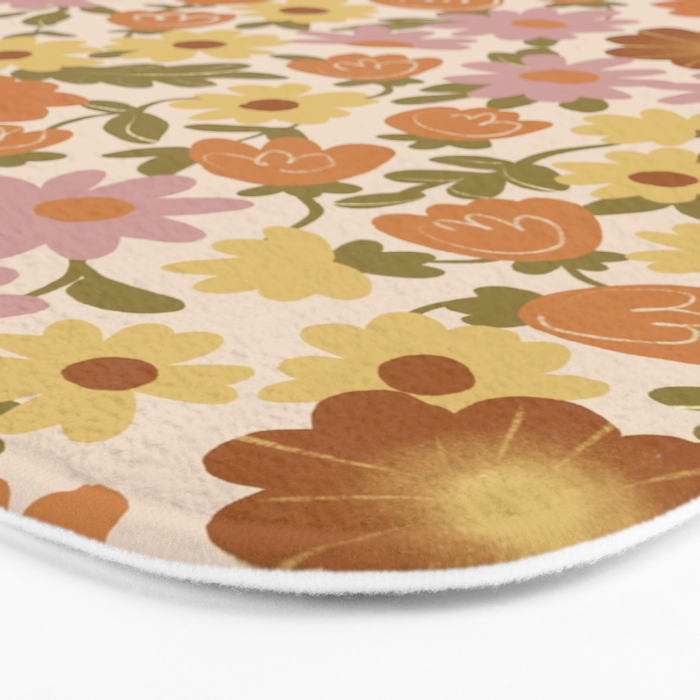 Retro garden pattern Bath Mat Gallery Image 3