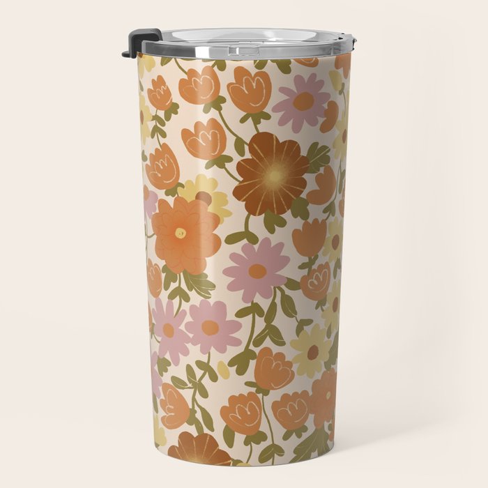 Retro garden pattern Travel Mug Gallery Image 3