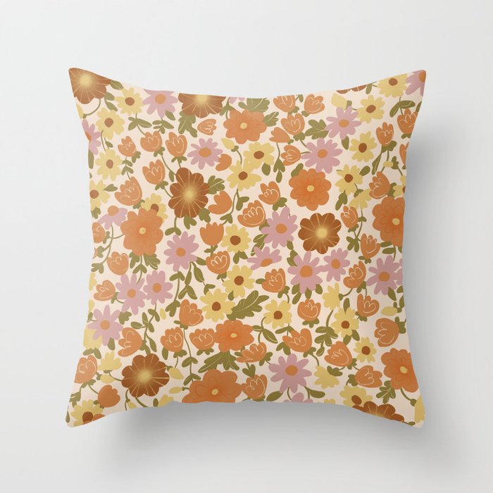 Retro garden pattern Throw Pillow Gallery Image 6