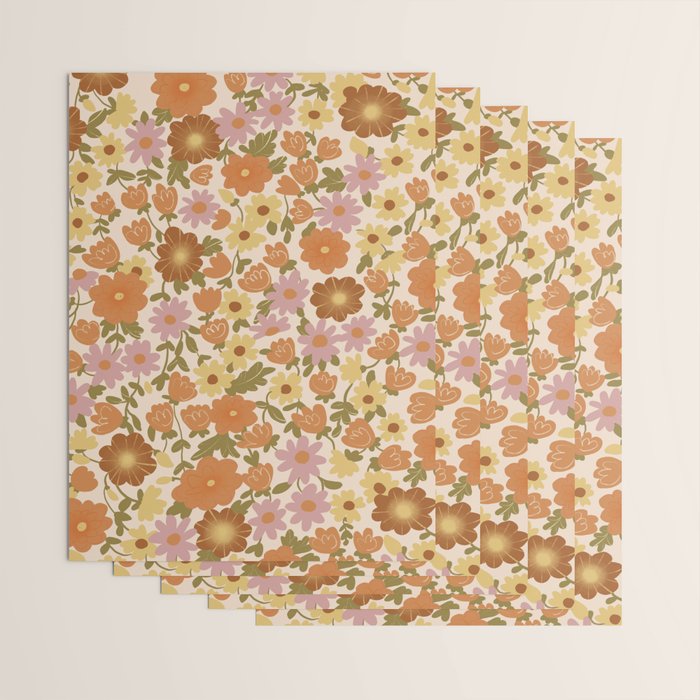 Retro garden pattern Wrapping Paper Gallery Image 3