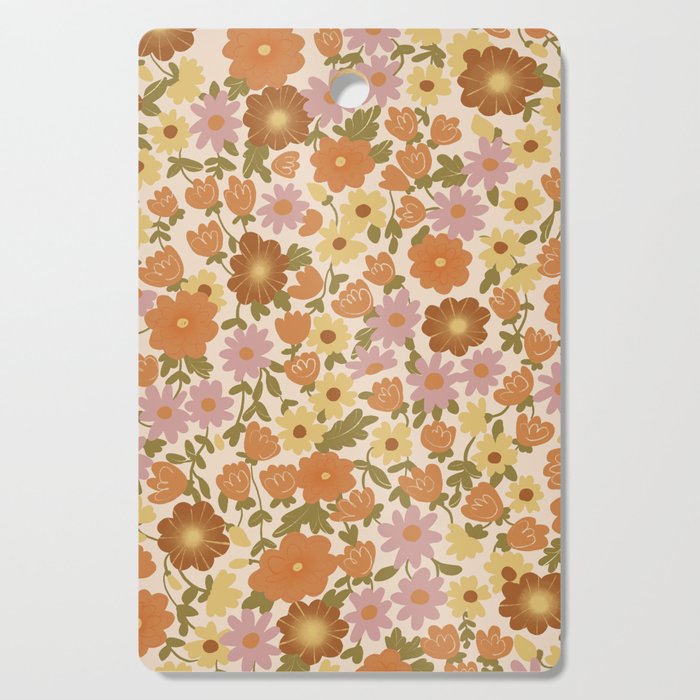 Retro garden pattern Cutting Board Gallery Image 1