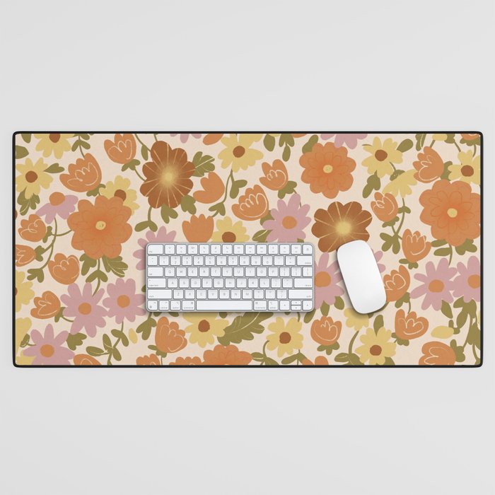 Retro garden pattern Desk Mat Gallery Image 1