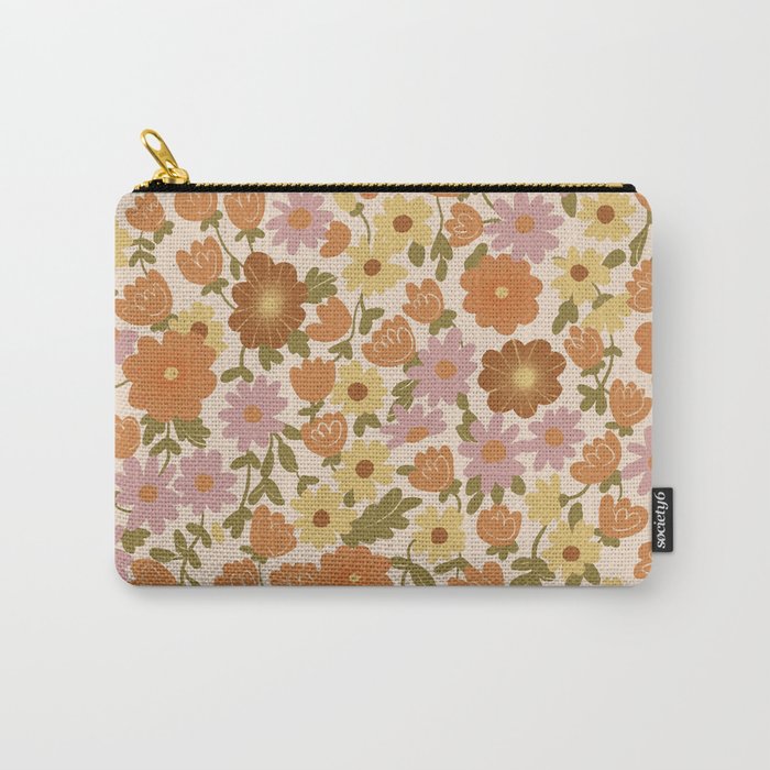Retro garden pattern Carry All Pouch Gallery Image 1