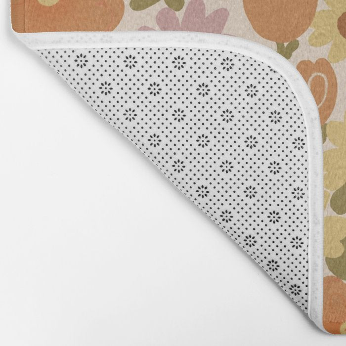 Retro garden pattern Bath Mat Gallery Image 2