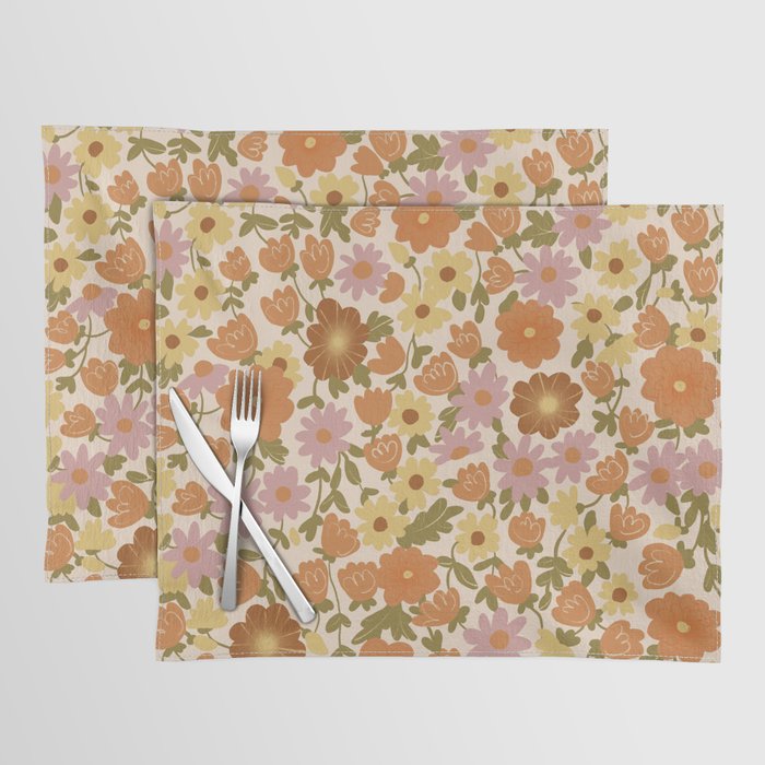 Retro garden pattern Placemat Gallery Image 1