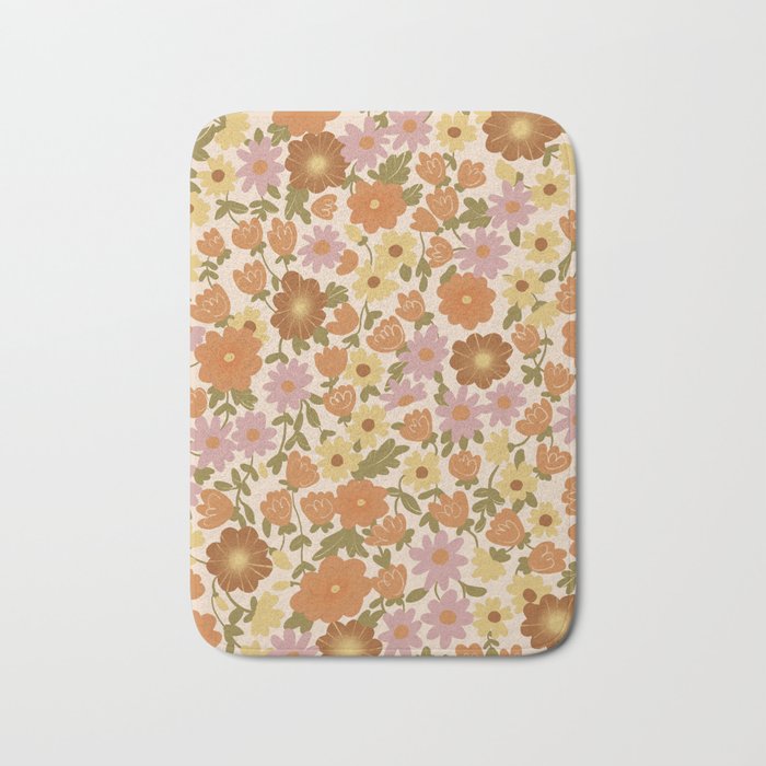 Retro garden pattern Bath Mat Gallery Image 1
