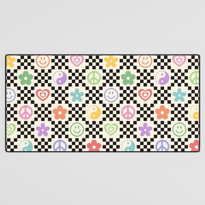 Retro Colorful Nostalgia Double Checker Desk Mat Gallery Image 3