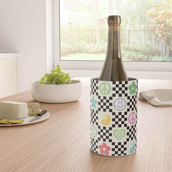 Retro Colorful Nostalgia Double Checker Wine Chiller Gallery Image 4