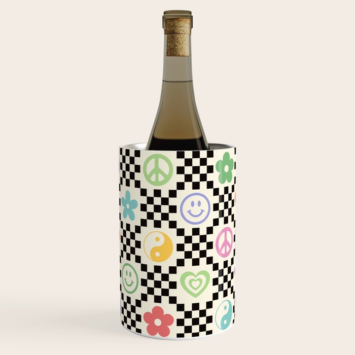 Retro Colorful Nostalgia Double Checker Wine Chiller Gallery Image 1