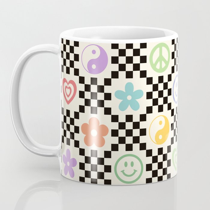 Retro Colorful Nostalgia Double Checker Coffee Mug Gallery Image 3