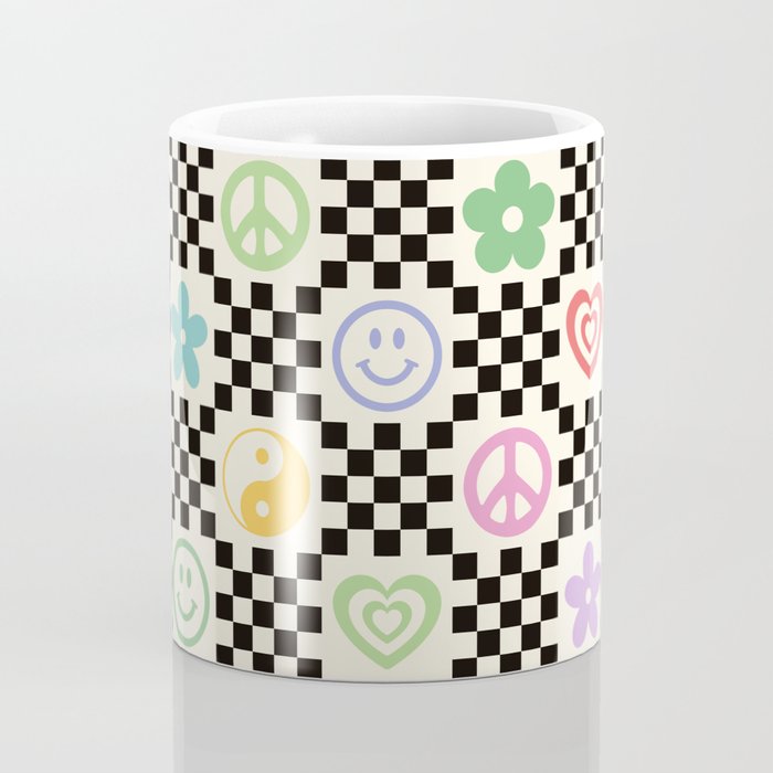 Retro Colorful Nostalgia Double Checker Coffee Mug Gallery Image 4