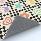 Retro Colorful Nostalgia Double Checker Rug Gallery Image 4
