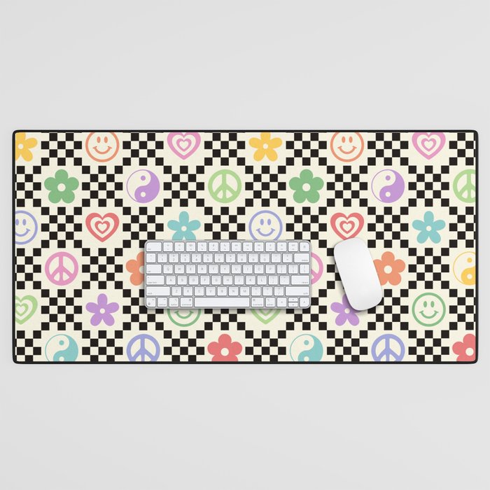 Retro Colorful Nostalgia Double Checker Desk Mat Gallery Image 1