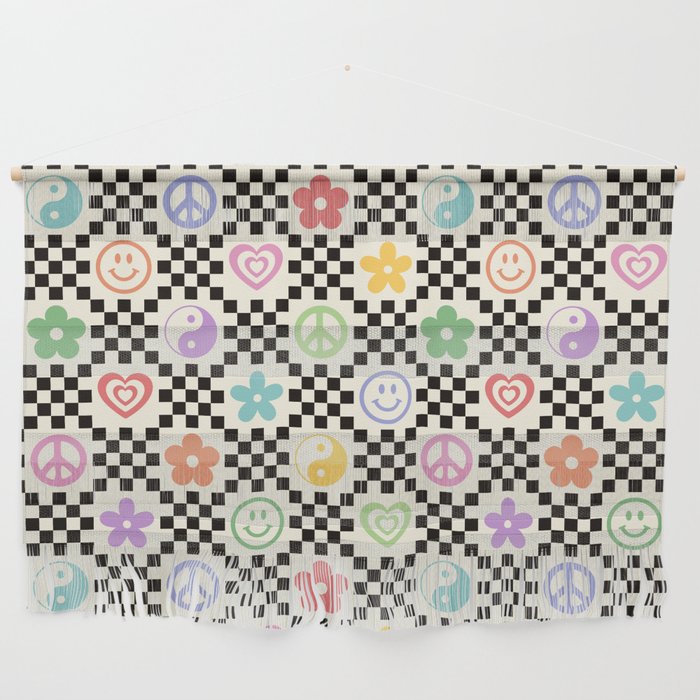 Retro Colorful Nostalgia Double Checker Wall Hanging Gallery Image 1