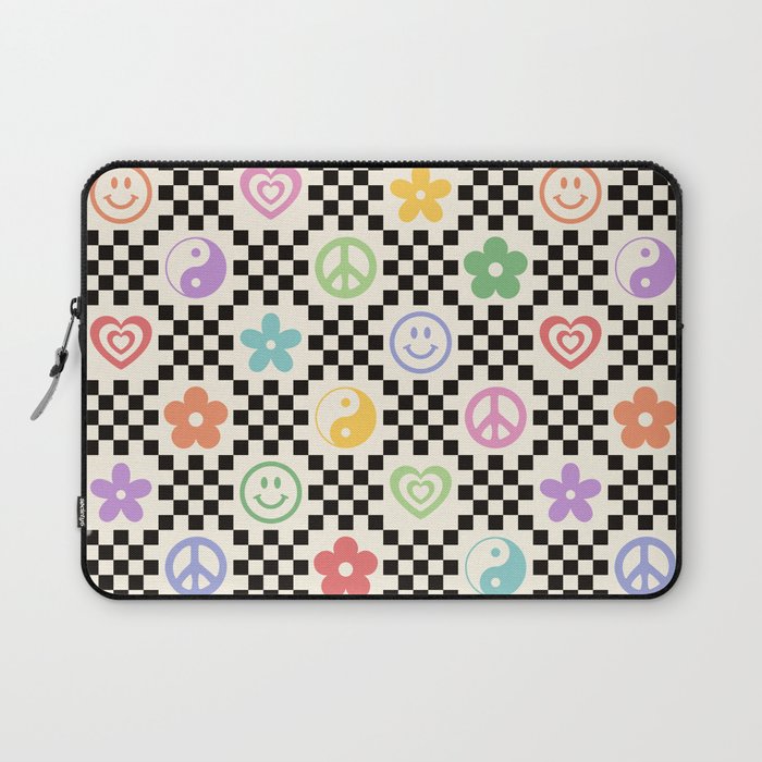 Retro Colorful Nostalgia Double Checker Laptop Sleeve Gallery Image 1