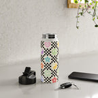 Retro Colorful Nostalgia Double Checker Water Bottle Gallery Image 4