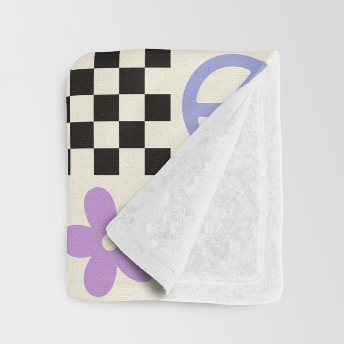 Retro Colorful Nostalgia Double Checker Throw Blanket Gallery Image 3