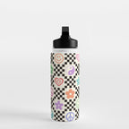 Retro Colorful Nostalgia Double Checker Water Bottle Gallery Image 3
