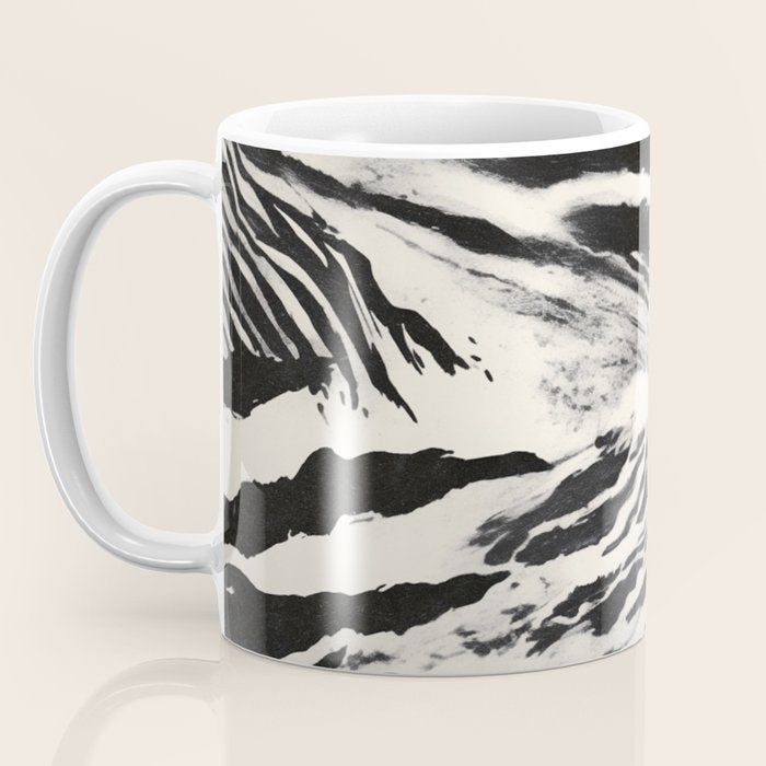 Abstract Zebra Stripe Pattern Modern Black and Beige Animal Coffee Mug Gallery Image 3