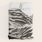 Abstract Zebra Stripe Pattern Modern Black and Beige Animal Duvet Cover Gallery Image 6