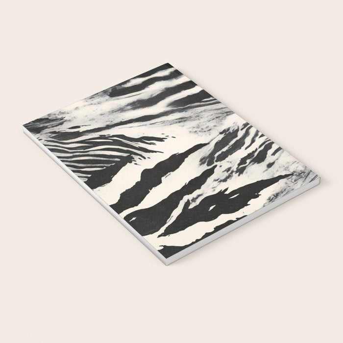 Abstract Zebra Stripe Pattern Modern Black and Beige Animal Notebook Gallery Image 3