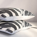 Abstract Zebra Stripe Pattern Modern Black and Beige Animal Pillow Sham Gallery Image 3