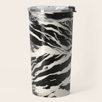 Abstract Zebra Stripe Pattern Modern Black and Beige Animal Travel Mug Gallery Image 2