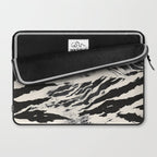 Abstract Zebra Stripe Pattern Modern Black and Beige Animal Laptop Sleeve Gallery Image 2