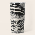 Abstract Zebra Stripe Pattern Modern Black and Beige Animal Travel Mug Gallery Image 1