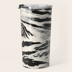 Abstract Zebra Stripe Pattern Modern Black and Beige Animal Travel Mug Gallery Image 3
