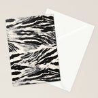 Abstract Zebra Stripe Pattern Modern Black and Beige Animal Stationery Card Gallery Image 2