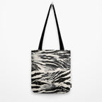 Abstract Zebra Stripe Pattern Modern Black and Beige Animal Tote Bag Gallery Image 2