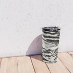 Abstract Zebra Stripe Pattern Modern Black and Beige Animal Travel Mug Gallery Image 4