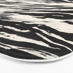 Abstract Zebra Stripe Pattern Modern Black and Beige Animal Bath Mat Gallery Image 3
