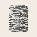 Abstract Zebra Stripe Pattern Modern Black and Beige Animal Bath Mat Gallery Image 1