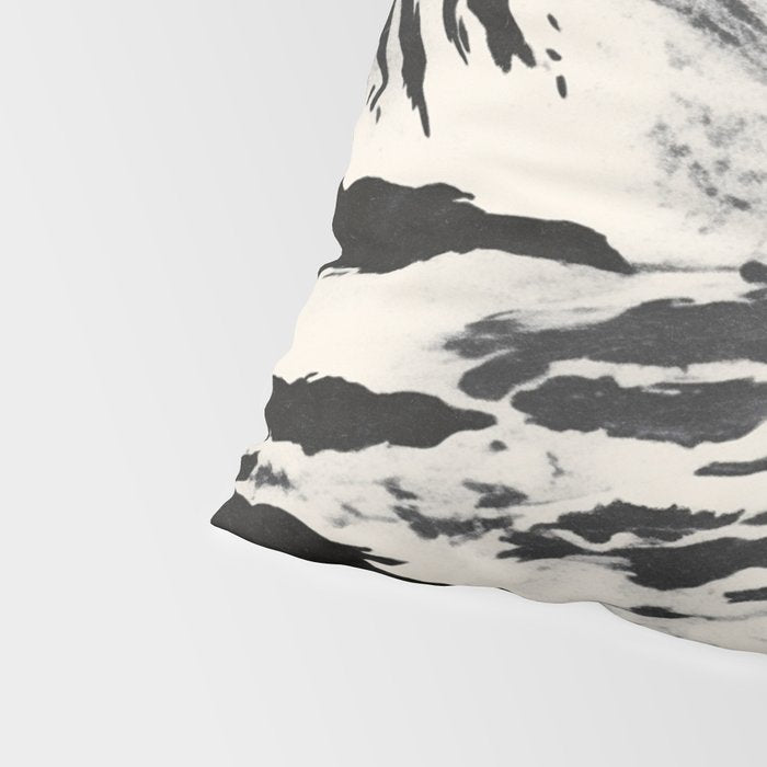 Abstract Zebra Stripe Pattern Modern Black and Beige Animal Pillow Sham Gallery Image 4