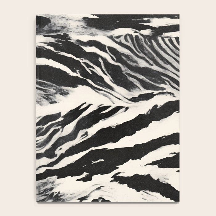 Abstract Zebra Stripe Pattern Modern Black and Beige Animal Notebook Gallery Image 4