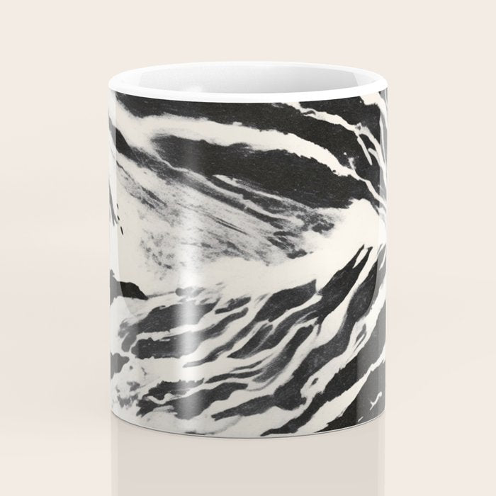 Abstract Zebra Stripe Pattern Modern Black and Beige Animal Coffee Mug Gallery Image 4