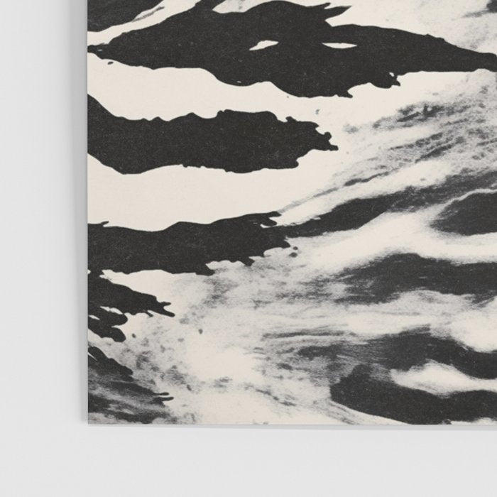 Abstract Zebra Stripe Pattern Modern Black and Beige Animal Poster Gallery Image 3