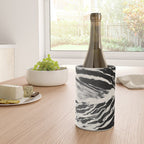 Abstract Zebra Stripe Pattern Modern Black and Beige Animal Wine Chiller Gallery Image 4