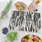 Abstract Zebra Stripe Pattern Modern Black and Beige Animal Cutting Board Gallery Image 2