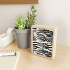Abstract Zebra Stripe Pattern Modern Black and Beige Animal Mini Art Print Gallery Image 2