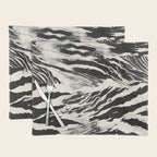 Abstract Zebra Stripe Pattern Modern Black and Beige Animal Placemat Gallery Image 1