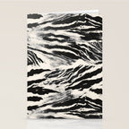 Abstract Zebra Stripe Pattern Modern Black and Beige Animal Stationery Card Gallery Image 2