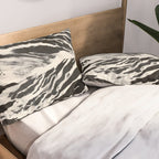 Abstract Zebra Stripe Pattern Modern Black and Beige Animal Pillow Sham Gallery Image 2