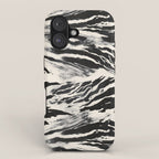 Abstract Zebra Stripe Pattern Modern Black and Beige Animal iPhone Case Gallery Image 1