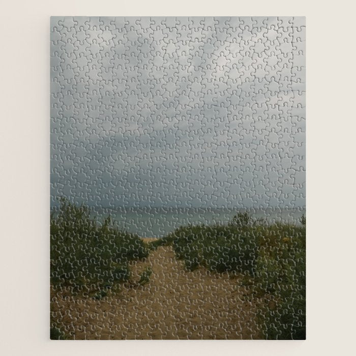 Overcast x beautiful Michigan beach photograph summer travel Jigsaw Puzzle Gallery Image 1